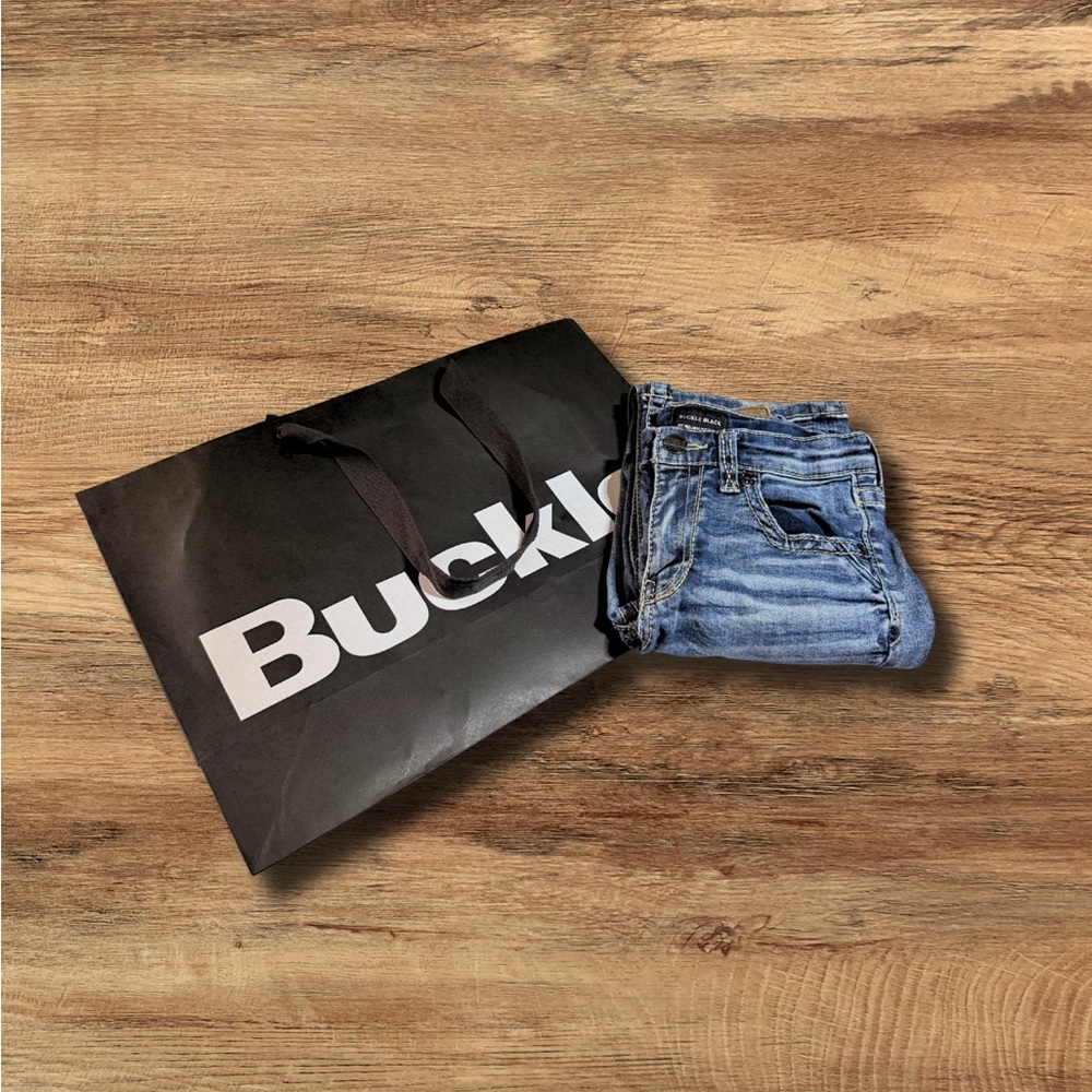 Boys Buckle Black Jeans